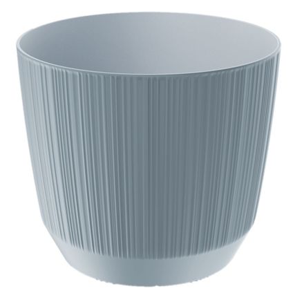 Prosperplast Plantenpot - carf stripe - steengrijs - D13xH11 cm