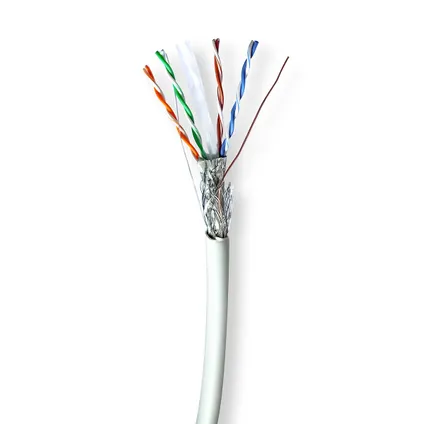 Nedis - Netwerk Kabel Rol | CAT6 | Solid | S/FTP | Koper | 100 m | Grijs