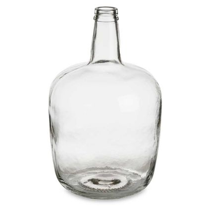 Giftdecor Vaas - fles - glas - transparant - 22 x 39 cm