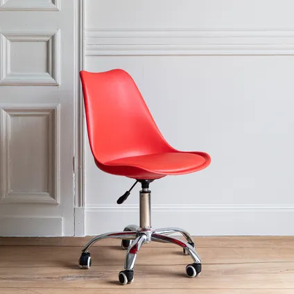 Chaise de bureau réglable en hauteur rouge ANNE 2