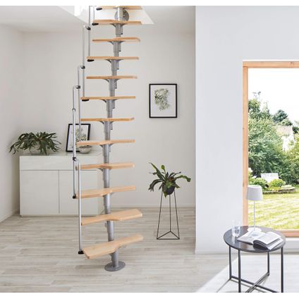 Escalier polyvalent Swirl - Métal avec marches en bois