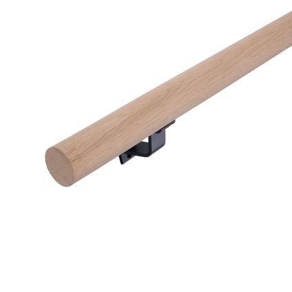 HANDYSTAIRS houten trapleuning - ronde leuning Ø 38 mm - eiken - 390cm - rechte uiteinden