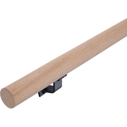HANDYSTAIRS houten trapleuning - ronde leuning Ø 38 mm - eiken - 150cm - rechte uiteinden