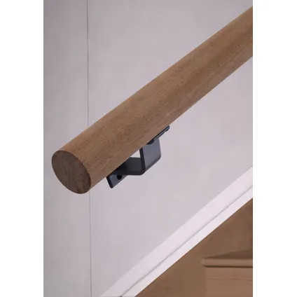 HANDYSTAIRS houten trapleuning - ronde leuning Ø 38 mm - mahonie - 150cm - rechte uiteinden 2