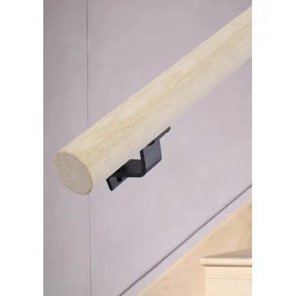 HANDYSTAIRS houten trapleuning - ronde leuning Ø 38 mm - grenen - 270cm - rechte uiteinden 2
