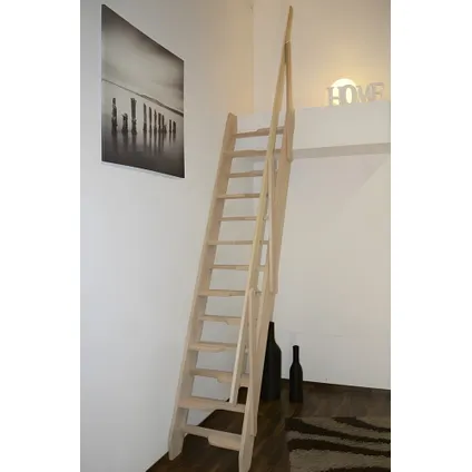 HandyStairs Escalier de meunier "Torino" avec main courante - largeur 62 cm - hauteur 280 cm - 13 marches en pin 2