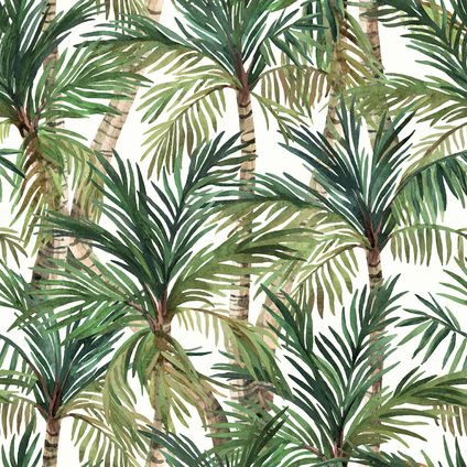 Papier peint vinyle palmier vert