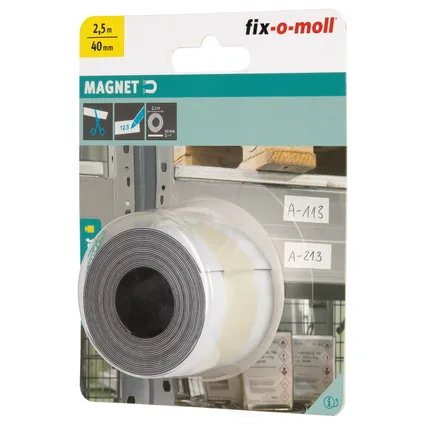 Fix-O-Moll magneetband wit beschrijfbaar ferriet 2,5mx40mm 4