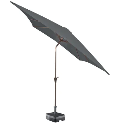 Kopu® Malaga Set Parasol Carré 200x200 cm avec Housse et Base - Gris 3