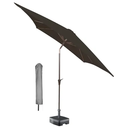 Kopu® Altea Set de Parasol Anthracite Carré 230x230 cm avec Housse de Parasol
