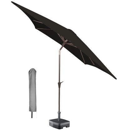 Kopu® Malaga Set Parasol Carré 200x200 cm avec Housse - Noir