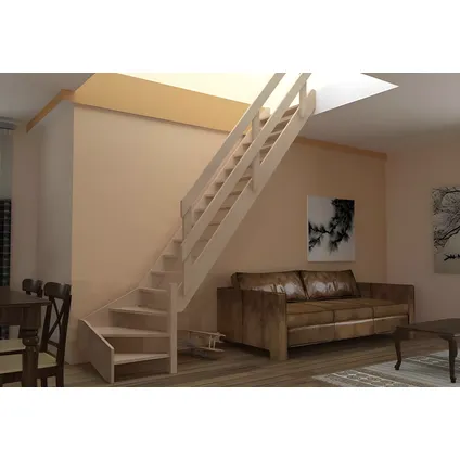Escalier de meunier - Hêtre - 70cm - Quart tournant gauche 2