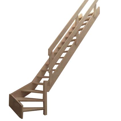 Escalier de meunier - Epicéa - 70cm de large - Quart tournant à droite