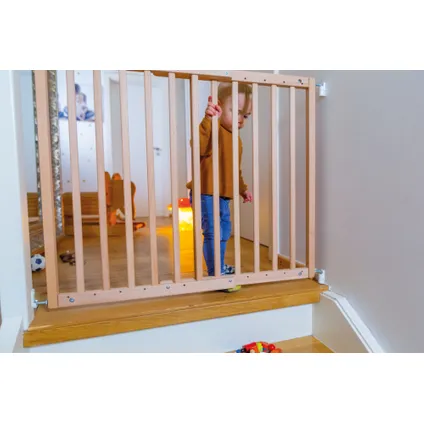 Porte et barrière d'escalier Baby Lock Premium hêtre laqué clair PINOLINO  Pas Cher 
