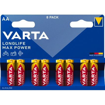 Varta alkaline batterij Longlife Max Power AA 8 st