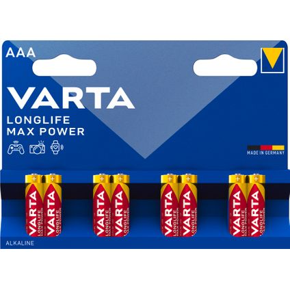 Varta alkaline batterij Longlife Max Power AAA 8 st