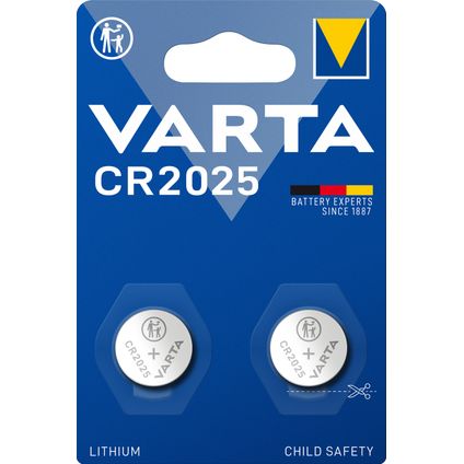 Pile alcaline Varta Lithium Coin CR2025 2 pièces