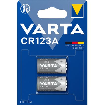 Pile alcaline Varta Lithium Cylindrical CR123A 2 pièces