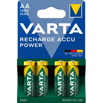 Pile rechargeable Varta Recharge Accu Power AA 1350 mAh 4 pièces