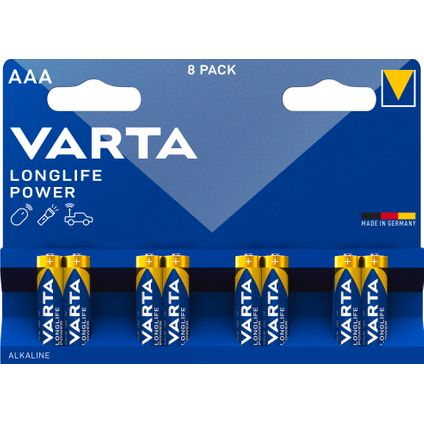 Pile alcaline Varta Longlife Power AAA 8 pièces