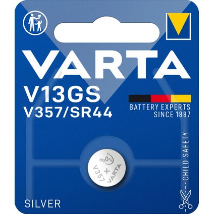 Varta alkalinebatterij Alkaline Silver Coin V13GS/V357/SR44