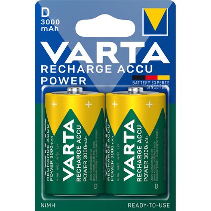 Pile rechargeable Varta Recharge Accu Power D 3000 mAh 2 pièces