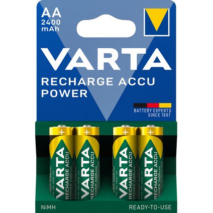 Pile rechargeable Varta Recharge Accu Power AA 2400 mAh 4 pièces