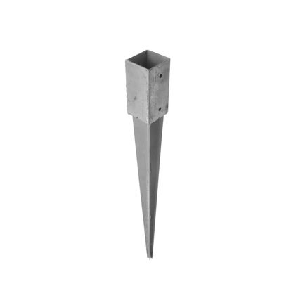 Paalhouder / paaldrager staal verzinkt met punt - 7 x 7 x 75 cm