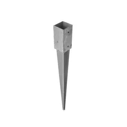 Paalhouder / paaldrager staal verzinkt met punt - 7 x 7 x 75 cm