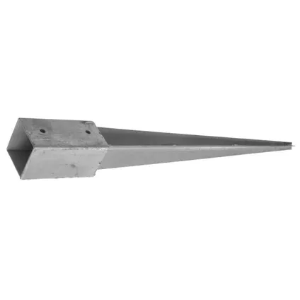 Paalhouder / paaldrager staal verzinkt met punt - 7 x 7 x 75 cm 2