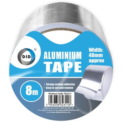 DID - aluminiumtape - reparatietape - zilver - 8 meter