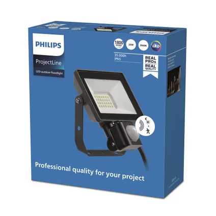 Projecteur Philips ProjectLine noir 20W avec capteur 4