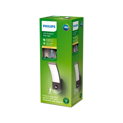 Philips wandlamp Splay antraciet 3,8W met sensor 2