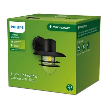 Philips wandlamp Inyma zwart E27 2