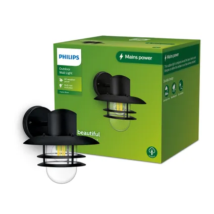 Philips wandlamp Inyma zwart E27 3