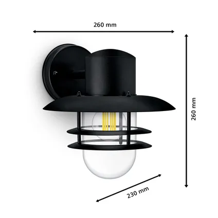 Philips wandlamp Inyma zwart E27 4