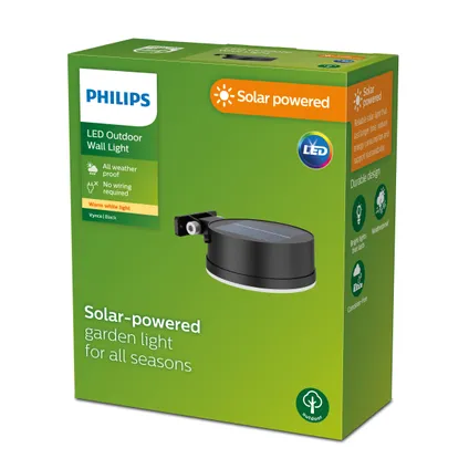 Philips solar wandlamp Vynce Round SL42 zwart 1 st 2