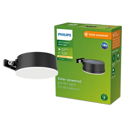 Philips solar wandlamp Vynce Round SL42 zwart 1 st 3