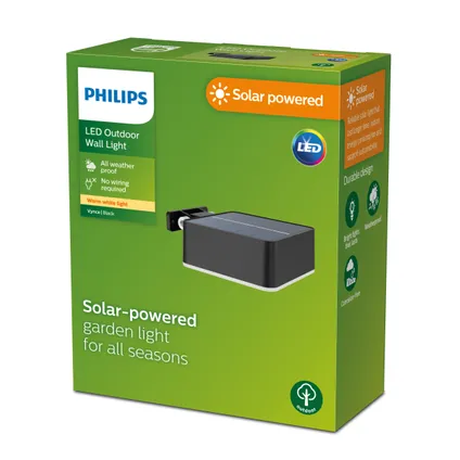 Philips solar wandlamp Vynce square SL43 zwart 1 st 2