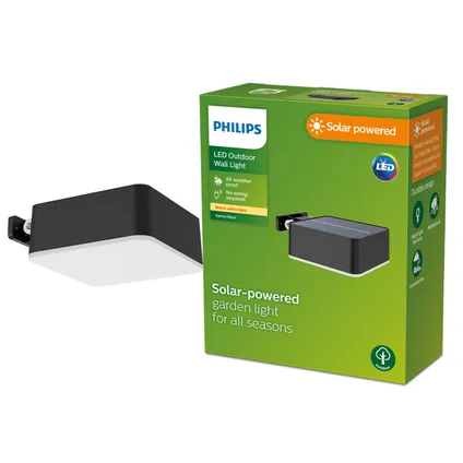 Philips solar wandlamp Vynce square SL43 zwart 1 st 3