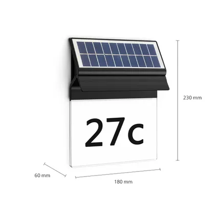 Applique solaire Philips Enkara noir numéro de maison 0,2W 4