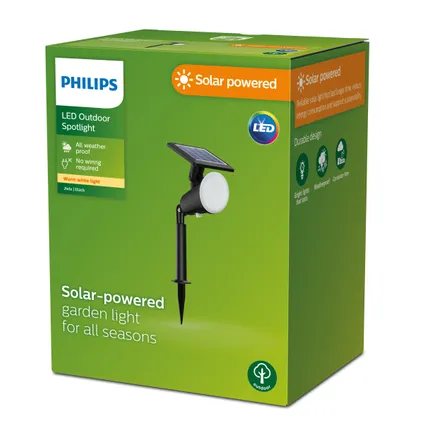 Philips solar prikspot Jivix zwart 1,4W 4