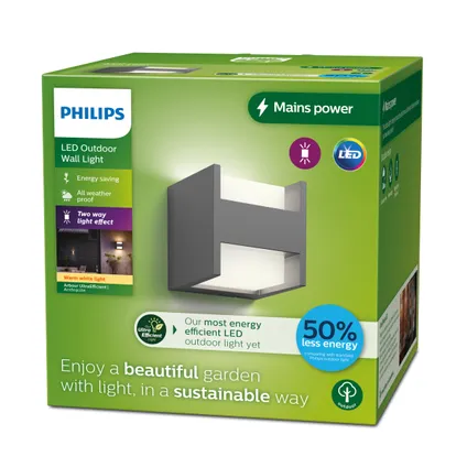 Philips wandlamp Arbour antraciet 3,8W 2