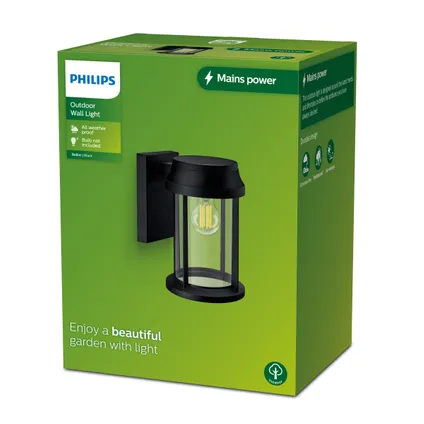Philips wandlamp Bellini G11692 zwart 1 st E27 2