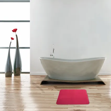 MSV Badkamerkleedje/badmat voor op de vloer - fuchsia roze - 50 x 70 cm 4