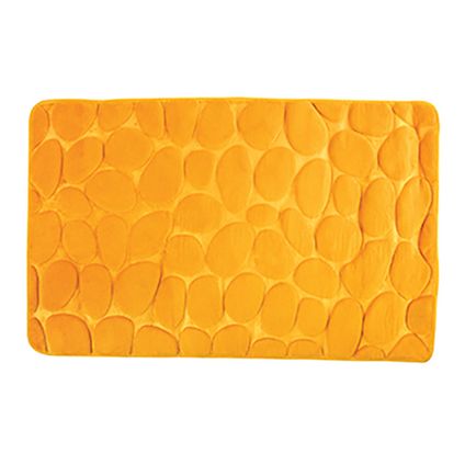 MSV Badkamerkleedje/badmat - kiezel - vloer - saffraan geel - 50x80 cm