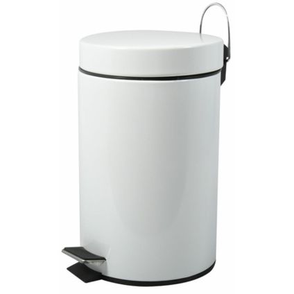 MSV badkamer/toilet pedaalemmer - wit - 20 liter - 29 x 45 cm