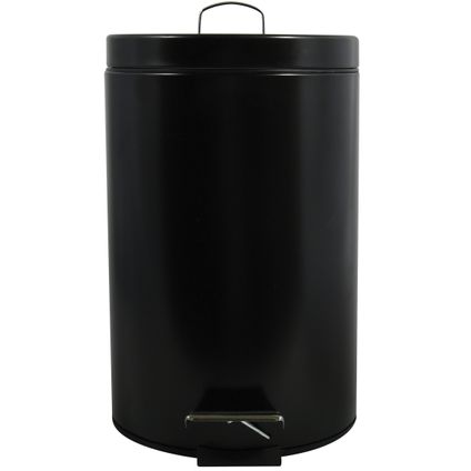 MSV badkamer/toilet pedaalemmer - zwart - 12 liter - 25 x 40 cm