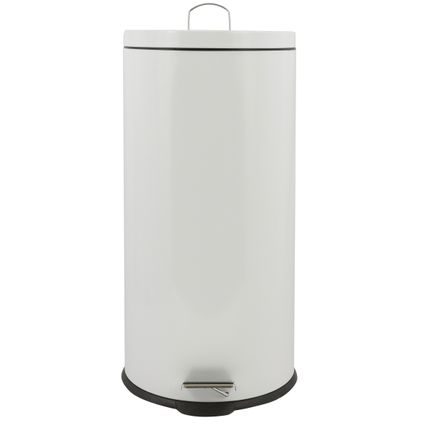 MSV badkamer/toilet pedaalemmer - wit - 30 liter - 29 x 63 cm