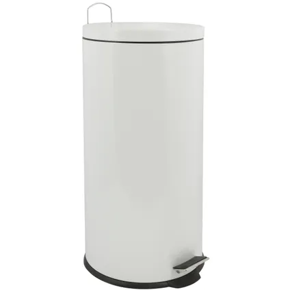 MSV badkamer/toilet pedaalemmer - wit - 30 liter - 29 x 63 cm 2